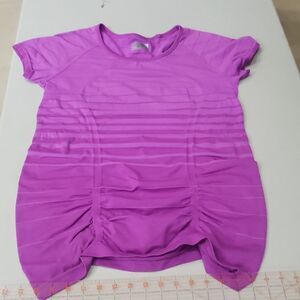 Athleta Top Womens XL Vibrant Purple Striped Athletic Yoga Compression Maternity